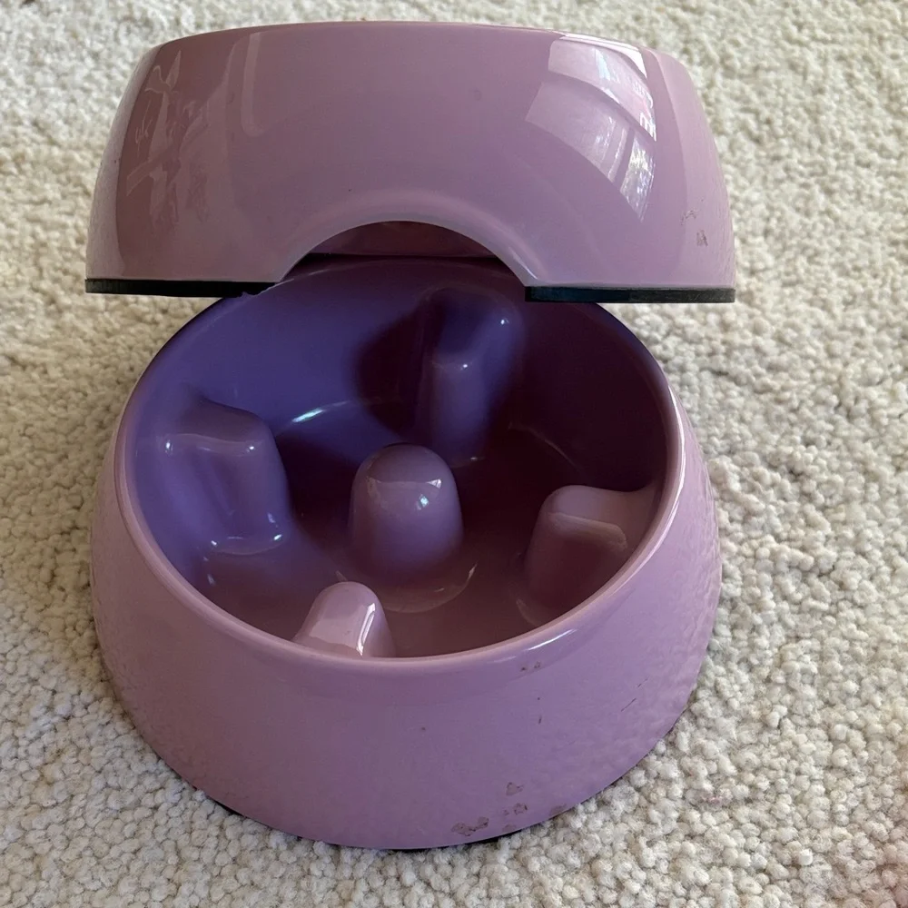 2- Pink Go Slow Anti Gulping Dog /Cat Feeding Bowls